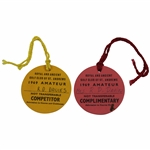 1969 The Amateur at St. Andrews Competitor & Complimentary Badges