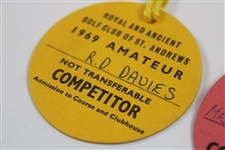 1969 The Amateur at St. Andrews Competitor & Complimentary Badges