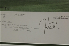 Davis Love III Signed AP 'The 4th Hole' 1992 MCI Heritage Classic - Framed JSA ALOA