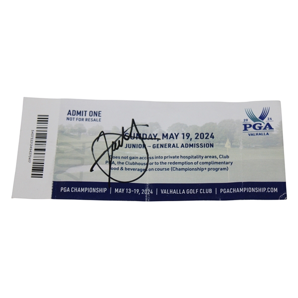 Xander Schauffele Signed 2024 PGA Championship Final Rd Sunday Ticket JSA ALOA