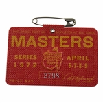 1972 Masters Tournament SERIES Badge #2798 - Jack Nicklaus Win