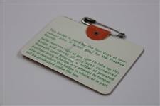 1977 Masters Tournament SERIES Badge #15413 - Tom Watson Win