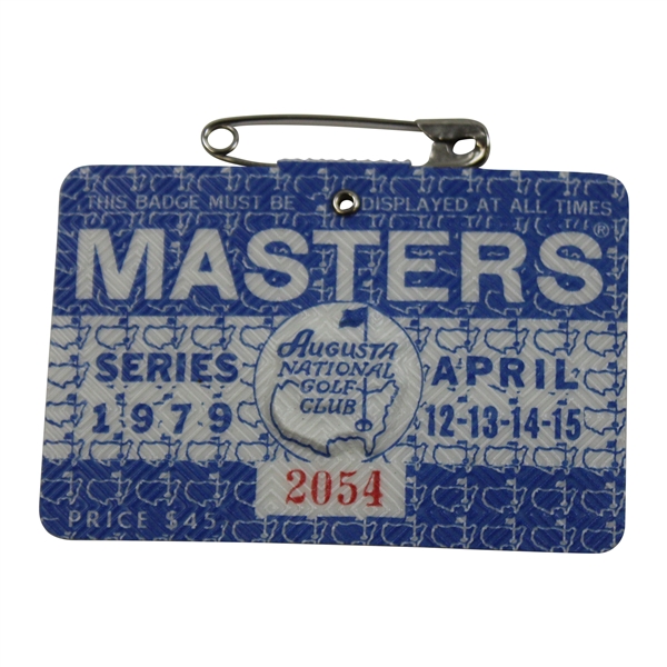 1979 Masters Tournament SERIES Badge #2054 - Fuzzy Zoeller Win