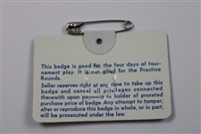 1979 Masters Tournament SERIES Badge #2054 - Fuzzy Zoeller Win