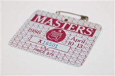 1986 Masters Tournament SERIES Badge #X16501 - Jack Nicklaus Win