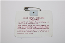 1986 Masters Tournament SERIES Badge #X16501 - Jack Nicklaus Win