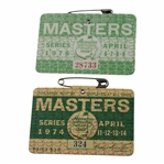 1974 & 1978 Masters Tournament SERIES Badges #324 & #28733 - Gary Player Wins