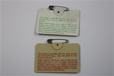 1974 & 1978 Masters Tournament SERIES Badges #324 & #28733 - Gary Player Wins