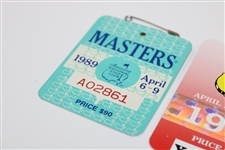1989, 1990 & 1996 Masters Tournament SERIES Badges - Nick Faldo Wins