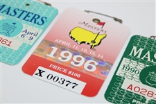 1989, 1990 & 1996 Masters Tournament SERIES Badges - Nick Faldo Wins