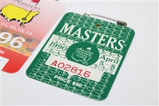 1989, 1990 & 1996 Masters Tournament SERIES Badges - Nick Faldo Wins
