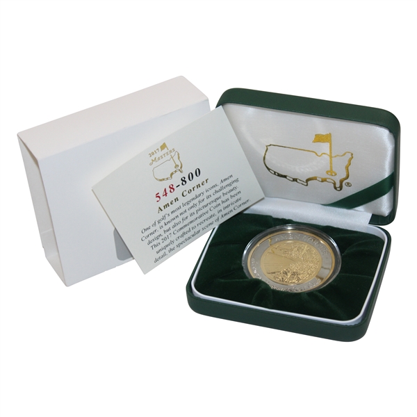 2017 Masters Tournament Ltd Ed Amen Corner Commemorative Coin #548/800 in Box w/Card