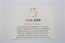 2017 Masters Tournament Ltd Ed Amen Corner Commemorative Coin #548/800 in Box w/Card