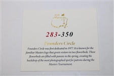 2021 Masters Tournament Ltd Ed Founders Circle Commemorative Coin #283/350 in Box w/Card