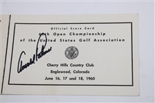 Arnold Palmer Signed Official 1960 US Open at Cherry Hills Scorecard JSA ALOA