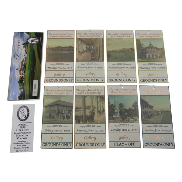 1999 US Open at Pinehurst Complete Ticket Set - Payne Stewart Win