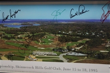 Big Three & 11 Champs Signed 1995 US Open at Shinnecock Hills Panoramic Photo - Framed JSA ALOA