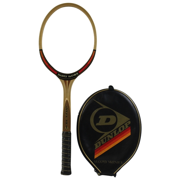 John McEnroe Signed Tennis Racket Cover with Racket JSA ALOA