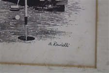 1960's Anthony Ravielli Golf Illustration - Framed