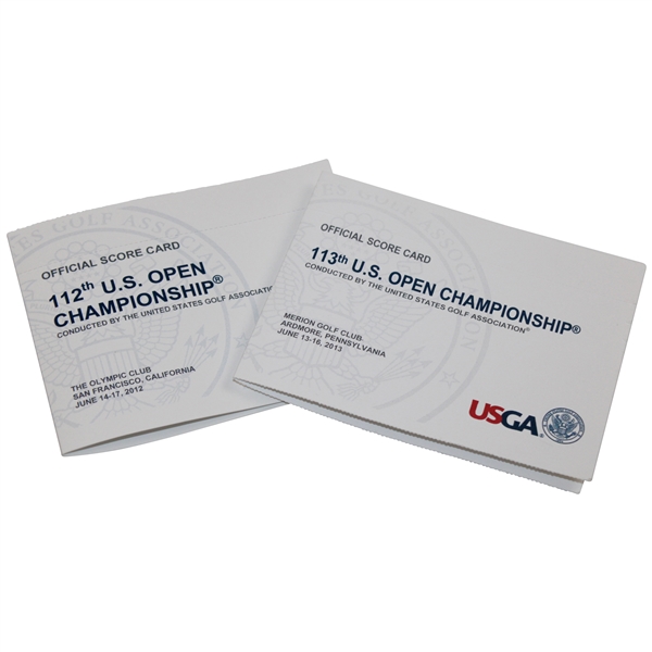 2012 & 2013 Official US Open Scorecards - The Olympic Club & Merion Golf Club