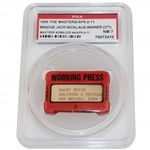 1965 Masters Tournament Working Press Badge #9 - PSA NM 7