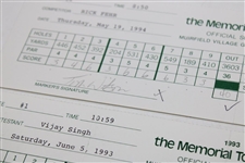 Mickelson, Daly, Watson & Seven Others Signed 1993/1994 The Memorial Used Scorecards