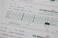 Mickelson, Daly, Watson & Seven Others Signed 1993/1994 The Memorial Used Scorecards