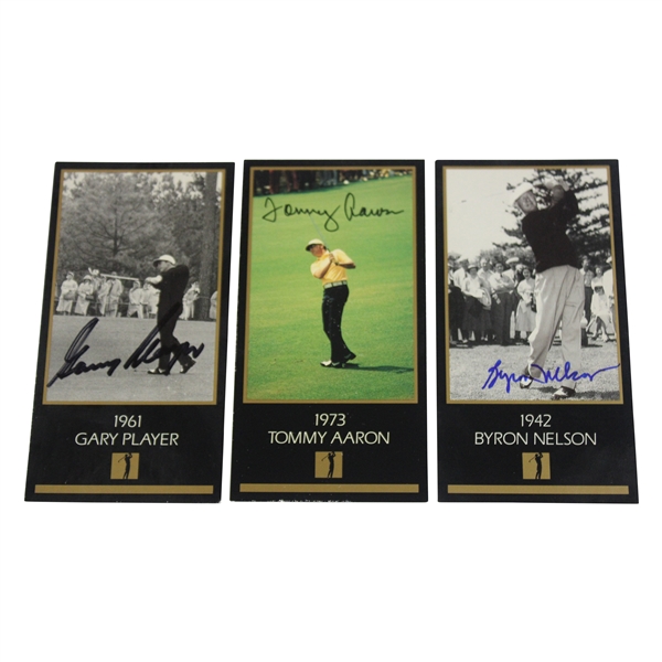 Player, Nelson & Aaron Signed 1993 Masters Collection GSV Cards JSA ALOA