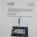 Lanny Wadkins' 2008 Ryder Cup at Valhalla GC Past Ryder Cup Captain ID Badge