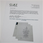 Lanny Wadkins' 2008 Masters Tournament Honorary Invitee Invitation w/ Envelope 