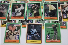 Signed Complete 1981 Donruss PGA Tour Golf Card Set w/Nicklaus Rookie & Stats Card JSA ALOA