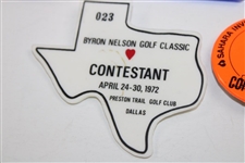 Eight (8) Different Charles Coody Contestants Badges from 1960's-1970's PGA Events