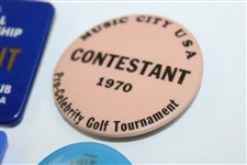 Eight (8) Different Charles Coody Contestants Badges from 1960's-1970's PGA Events