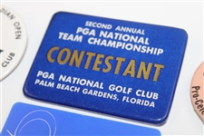 Eight (8) Different Charles Coody Contestants Badges from 1960's-1970's PGA Events