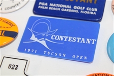 Eight (8) Different Charles Coody Contestants Badges from 1960's-1970's PGA Events
