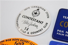 Eight (8) Different Charles Coody Contestants Badges from 1960's-1970's PGA Events