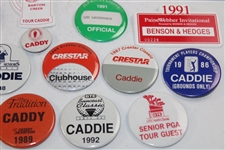 Thirty (30) 1980s/1990s Caddy Badges/Credentials - Palmer Caddy Royce Nielson Collection