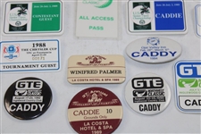 Thirty (30) 1980s/1990s Caddy Badges/Credentials - Palmer Caddy Royce Nielson Collection