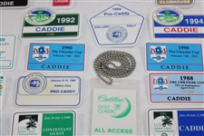 Thirty (30) 1980s/1990s Caddy Badges/Credentials - Palmer Caddy Royce Nielson Collection