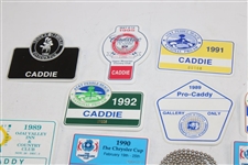 Thirty (30) 1980s/1990s Caddy Badges/Credentials - Palmer Caddy Royce Nielson Collection