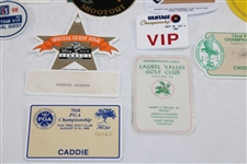 Nineteen (19) 1980s/1990s Caddy Badges/Credentials - Palmer Caddy Royce Nielson Collection