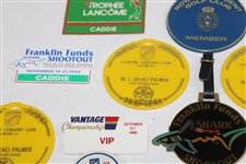 Nineteen (19) 1980s/1990s Caddy Badges/Credentials - Palmer Caddy Royce Nielson Collection