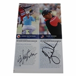 Tiger Woods Signed w/Hideki/Fowler/Blixt The Open Preview Page JSA ALOA