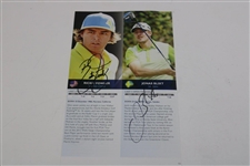 Tiger Woods Signed w/Hideki/Fowler/Blixt The Open Preview Page JSA ALOA