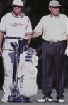 Ray Floyd Signed Personal Used Golf Bag Large Signature with Steve Williams as Caddy
