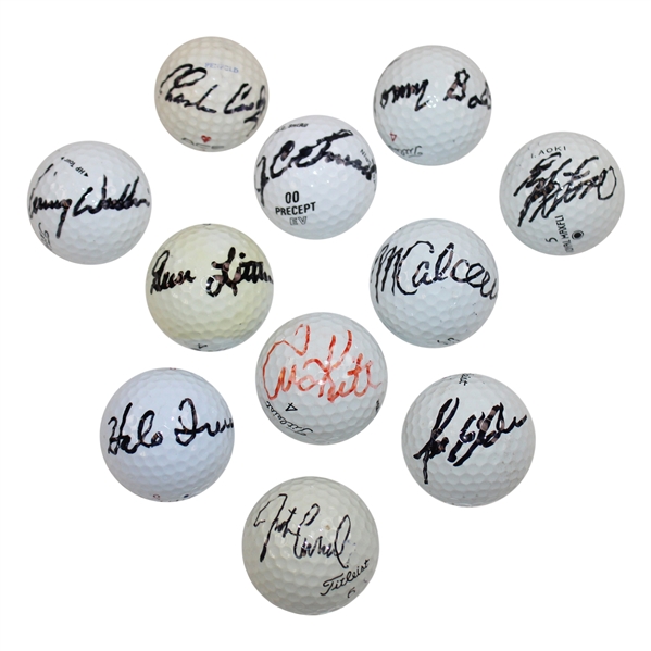 Elder, Snead, Littler & Eight (8) others Signed Golf Balls JSA ALOA