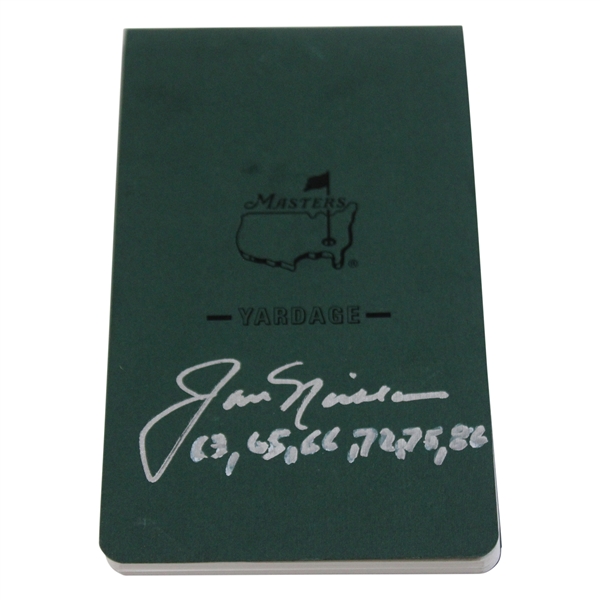 Jack Nicklaus Signed Masters Yardage Book JSA ALOA