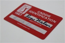 Arnold Palmer Signed 1987 PGA Tour Player Caddie ID Card - Nielson Collection