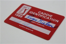 Arnold Palmer Signed 1989 PGA Tour Player Caddie ID Card - Nielson Collection
