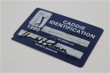 Arnold Palmer Signed 1990 PGA Tour Player Caddie ID Card - Nielson Collection